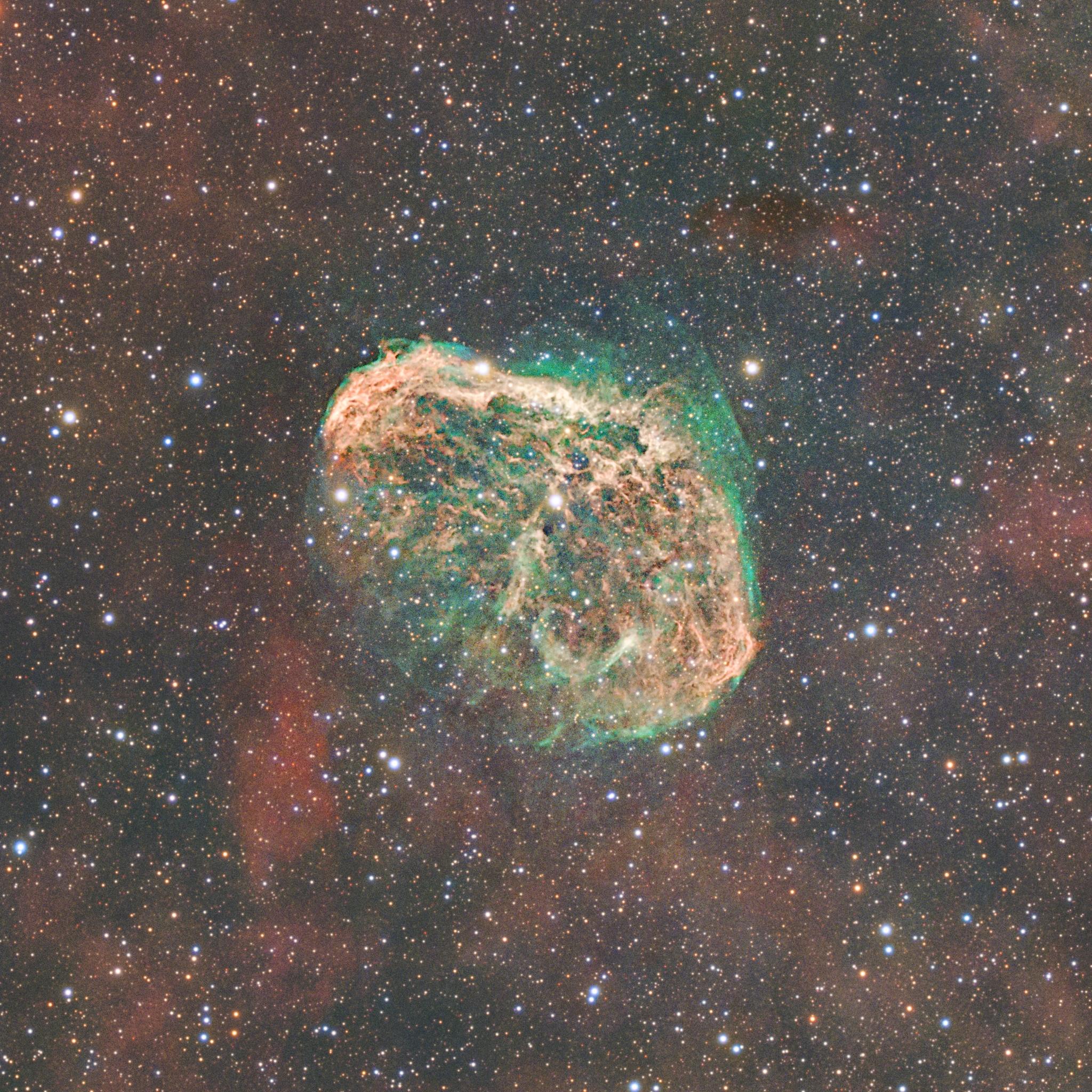 The Crescent Nebula in detail