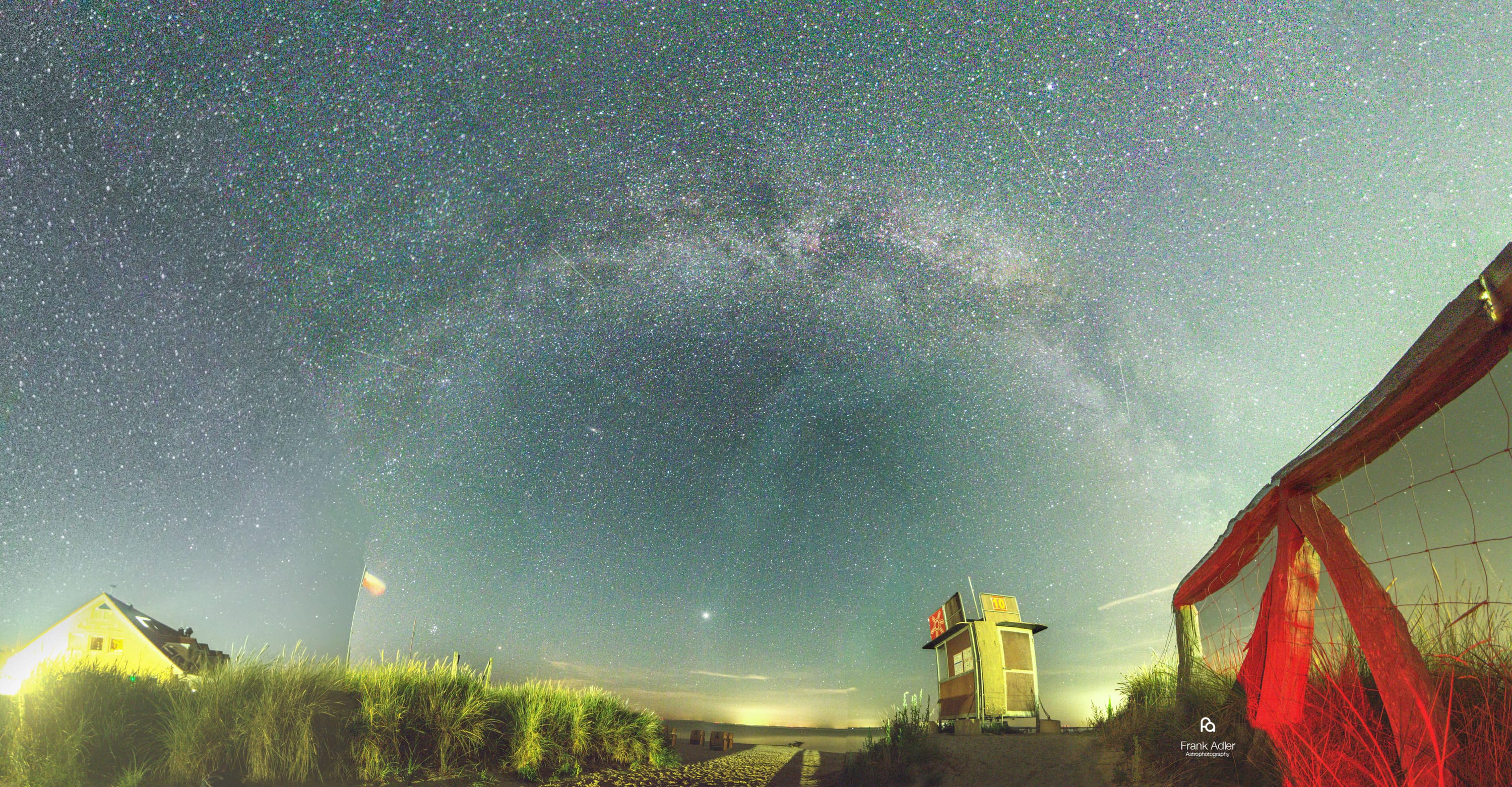 Milky Way panorama above the beach